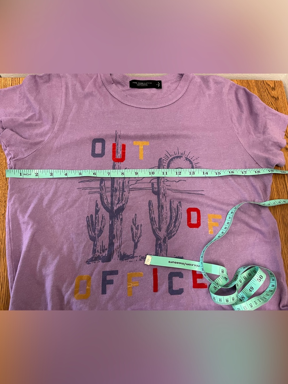 Out of Office Purple Distressed Tee - Large - Picture 6 of 6